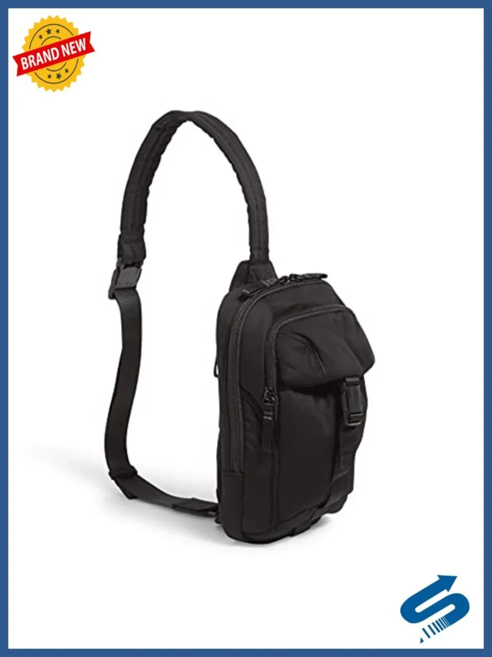 Cotton Utility Sling Backpack - Machine Washable, Adjustable Strap, 5 Pockets